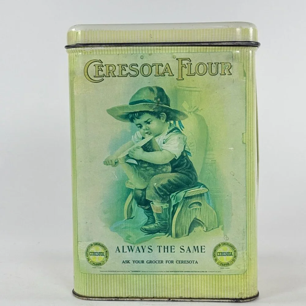 Vintage Empty Ceresota Flour Tin Can Standard Milling Co Kansas City Advertising